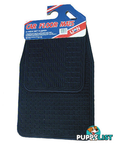 CAR MATS, RUBBER, 4 PCE, BLACK LA160B1