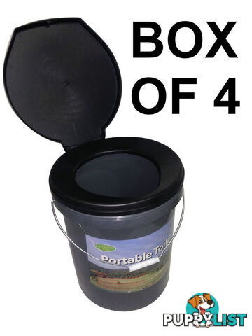 BOX OF 4 PORTABLE BUCKET TOILETS GOLDFIELDS LEISURE