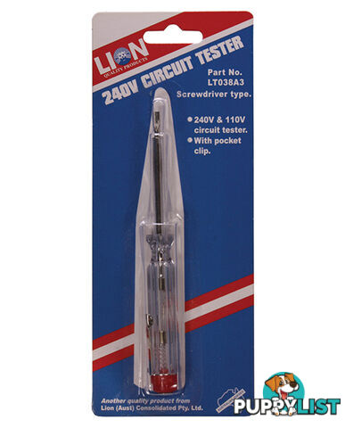 CIRCUIT TESTER- 100 TO 220VOLT, SCREWDRIVER LT038A3