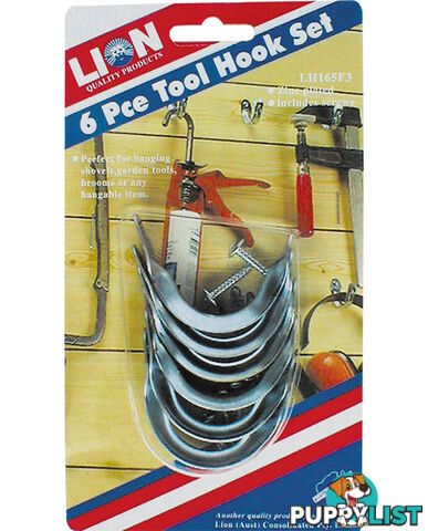 TOOL HANGERS, 6 PCE SMALL, CARDED. LH165F3