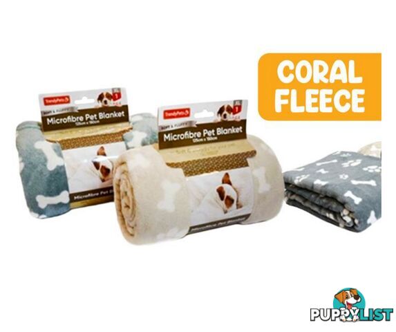 1PCE CORAL FLEECE PET BLANKET 125CM X 150CM