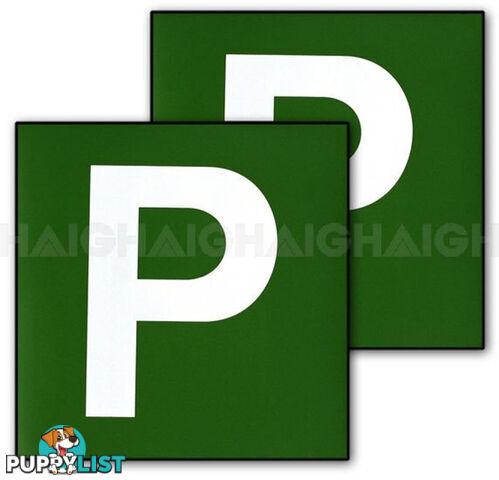 P PLATE WHT P MAGNETIC GREEN VIC & WA MP5