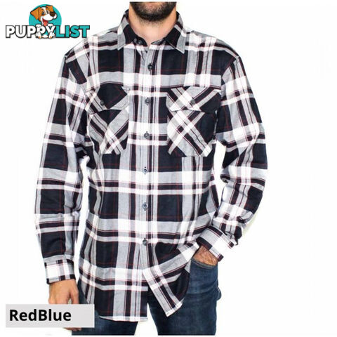 MENS KING SIZE FLANNELETTE SHIRT BUTTON THROUGH