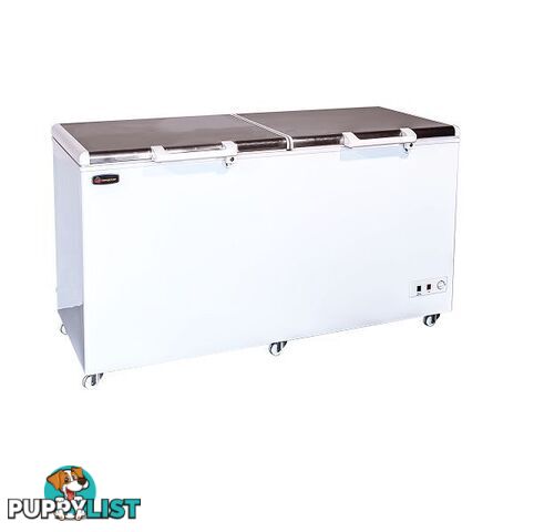 Conquest CBD620 Stainless Steel Top Solid Lid Fridge-Freezer