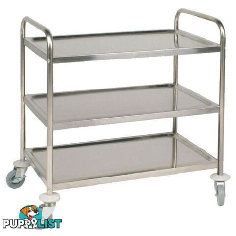 Vogue Stainless Steel 3 Tier Clearing Trolley