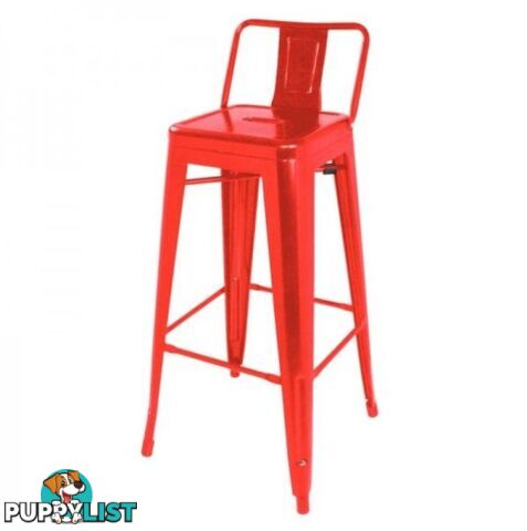 Steel Bistro High Stool with Backrest Set of 4