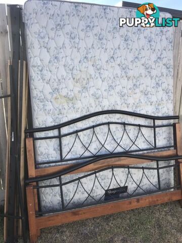 Queen bed frame and mattress