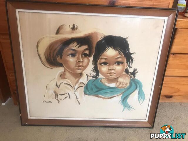 Vintage aboriginal painting picture