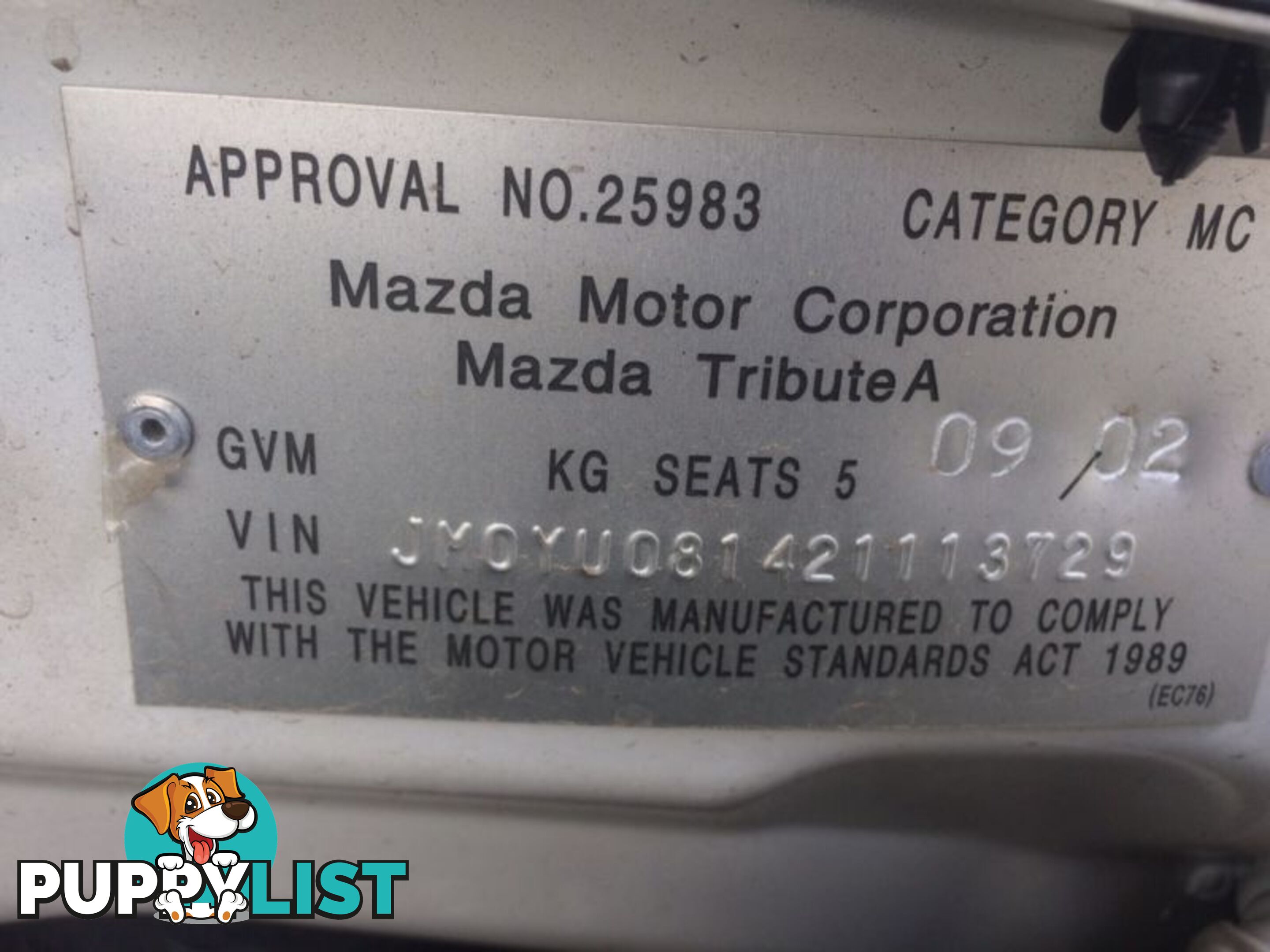 2002 MAZDA TRIBUTE LIMITED TRAVELLER 4D WAGON