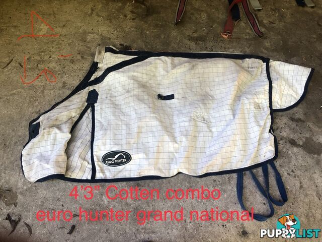 4’3” pony rugs cottons, wool, winter combos and standard