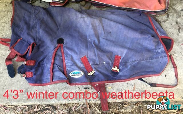 4’3” pony rugs cottons, wool, winter combos and standard