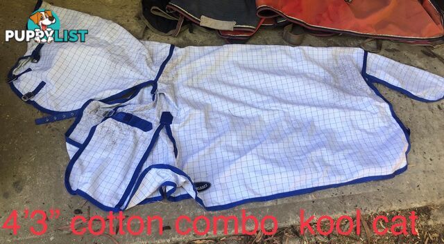 4’3” pony rugs cottons, wool, winter combos and standard