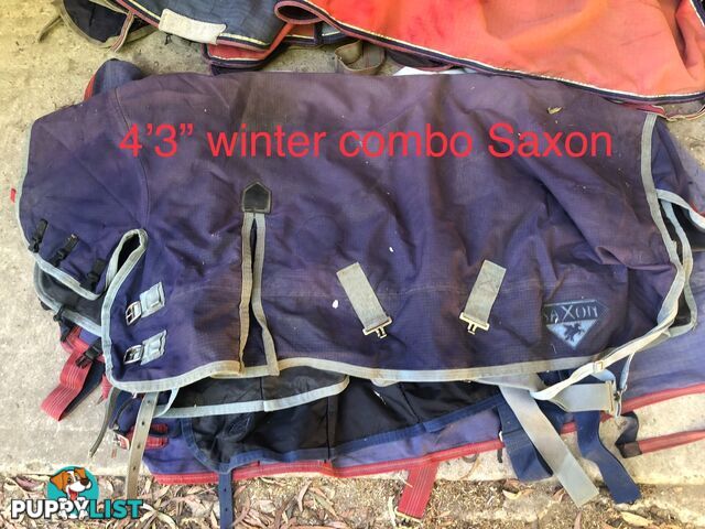 4’3” pony rugs cottons, wool, winter combos and standard