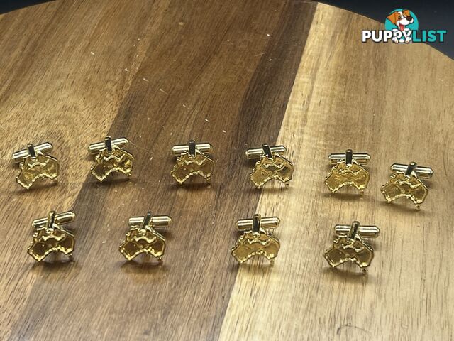 Australian kangaroo cufflinks gold color five(5) pairs NOS