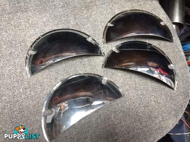 Chev 5.75" 5 3/4 Sealed head lights / with chrome eye lids