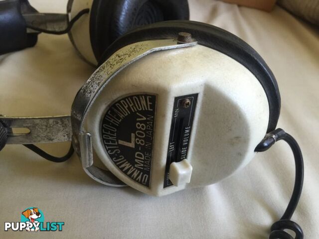 60's Vintage Dynamics Stereo Headphones / Made in Japan