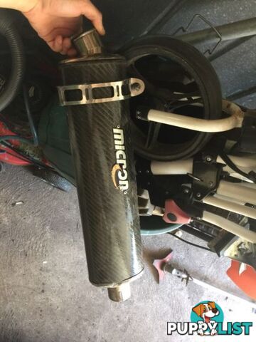 Micron motorbike sports muffler carbon fibre