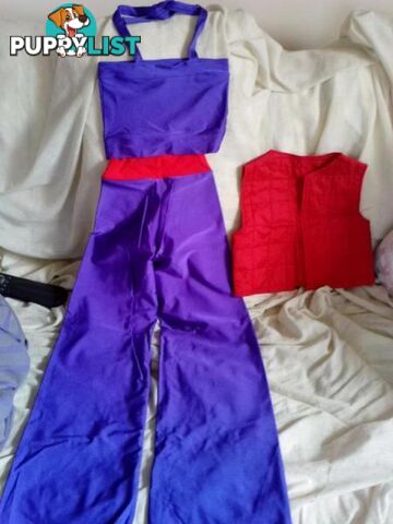 DANCE COSTUME Red/Purple Halter Neck --3-PIECE