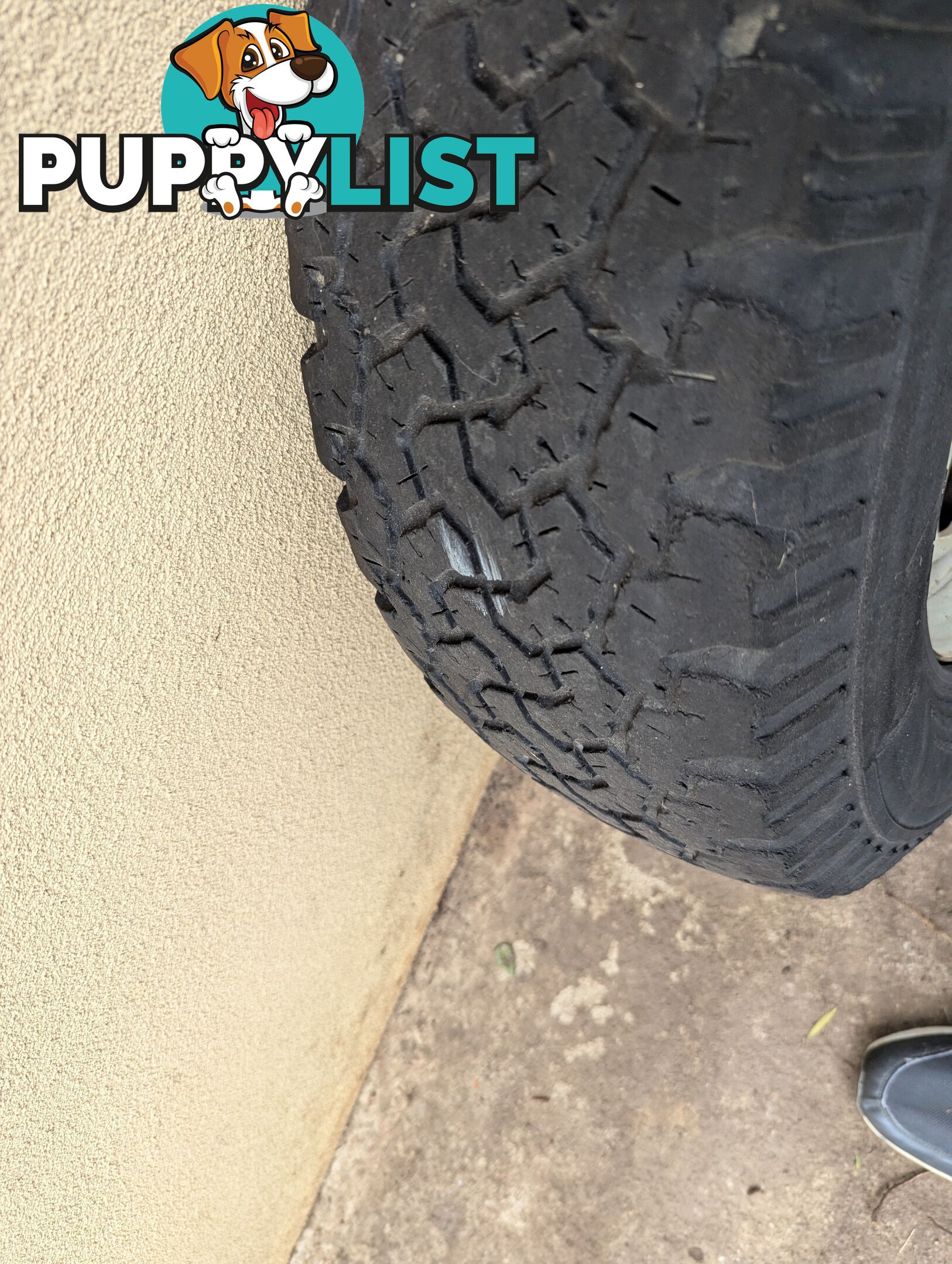 Three Off Road tyres and rims