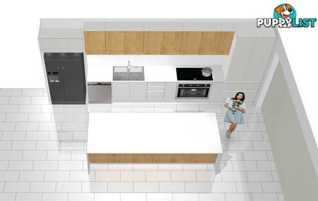 Last Chance! Flat-Pack White Satin 6m Galley Kitchen + 3m Island – Stylish &amp; Ready to Install!