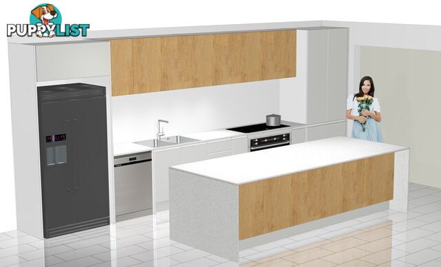 Last Chance! Flat-Pack White Satin 6m Galley Kitchen + 3m Island – Stylish &amp; Ready to Install!