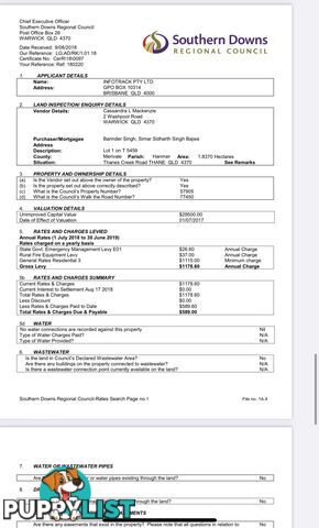 Lot 1 Thanes Creek Road Thane QLD 4370