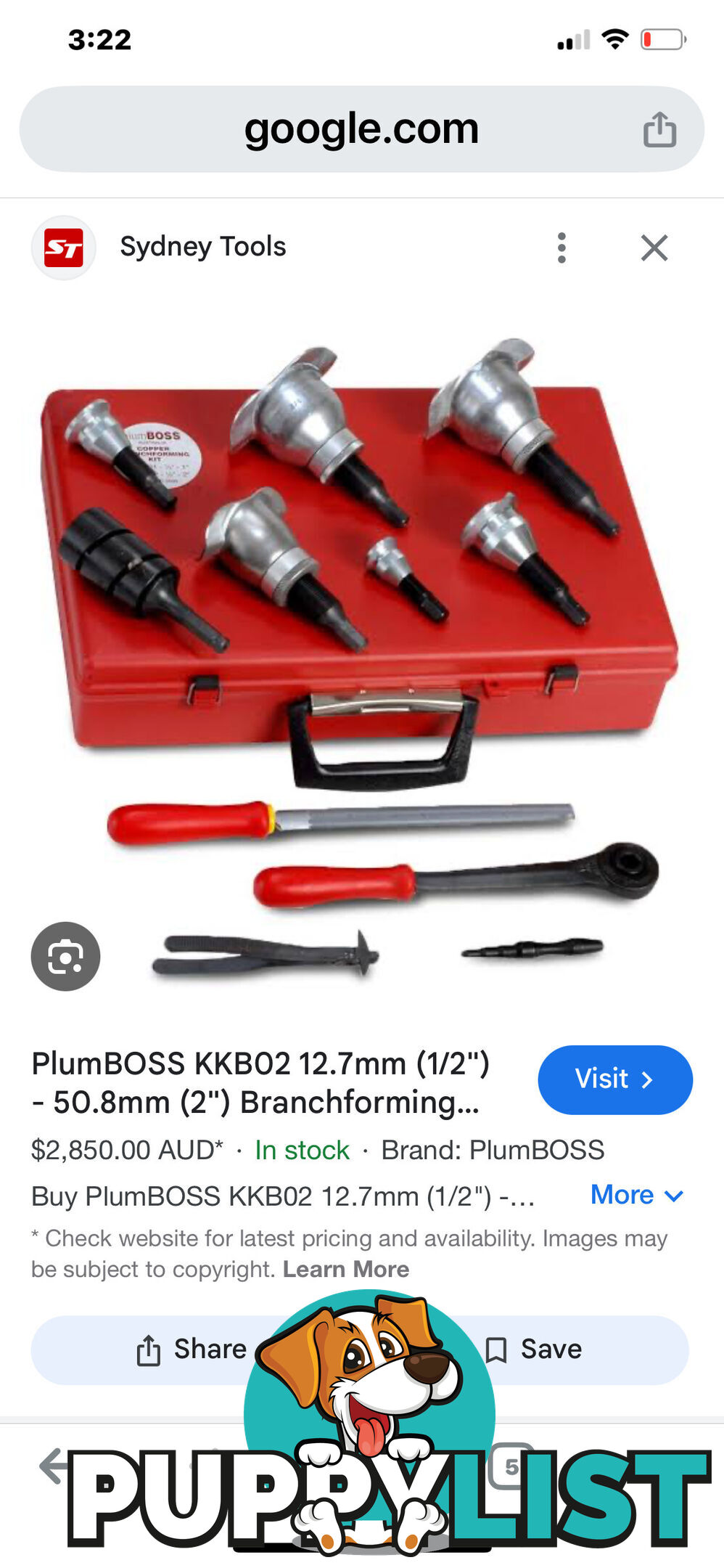 PlumBOSS KKB02 12.7mm (1/2") - 50.8mm (2") Branchforming Tool Kit