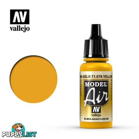 VALLEJO MODEL AIR ACRYLIC PAINT GOLD YELLOW 71078 - VALLEJO