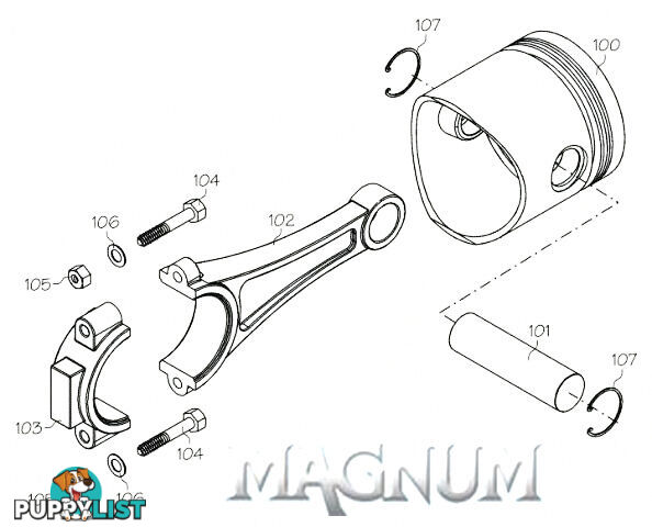 180213F (MAGNUM ENGINE PART) PISTON PIN / RETAINERS