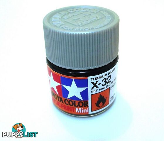 X-32   TAMIYA ACRYLIC PAINT TITANIUM SILVER (gloss) - TAMIYA PAINTS &amp; Accessories