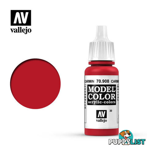 VALLEJO MODEL COLOR CARMINE RED 17ML AV70908 - VALLEJO