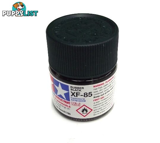 XF-85   TAMIYA ACRYLIC PAINT FLAT RUBBER BLACK - TAMIYA PAINTS &amp; Accessories