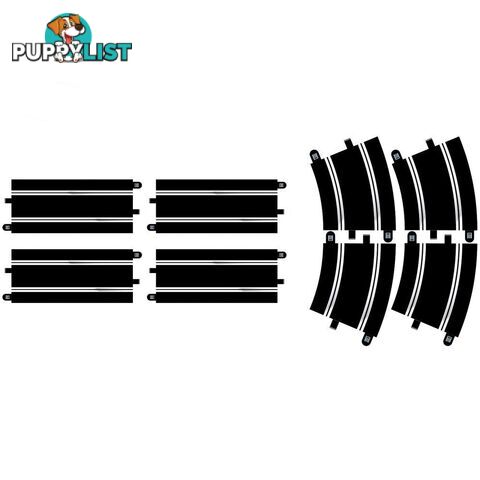 Scalextric C8556 TRACK EXTENSION PACK 7 - 4 X STRAIGHTS &amp; 4 X R4 CURVES - SCALEXTRIC - Does not apply