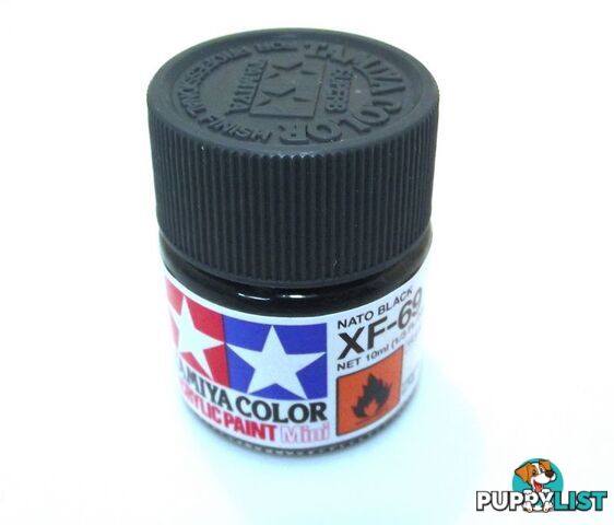 XF-69   TAMIYA ACRYLIC PAINT FLAT NATO BLACK - TAMIYA PAINTS &amp; Accessories