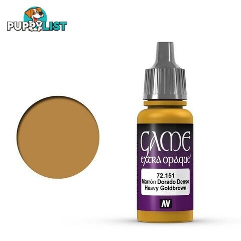 VALLEJO GAME 72151 Color Extra Opaque Heavy GoldBrown 17ml Acrylic Paint