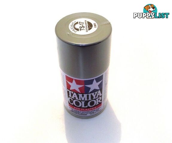 TS-17   TAMIYA ACRYLIC SPRAY PAINT  GLOSS ALUMINIUM - TAMIYA PAINTS &amp; Accessories