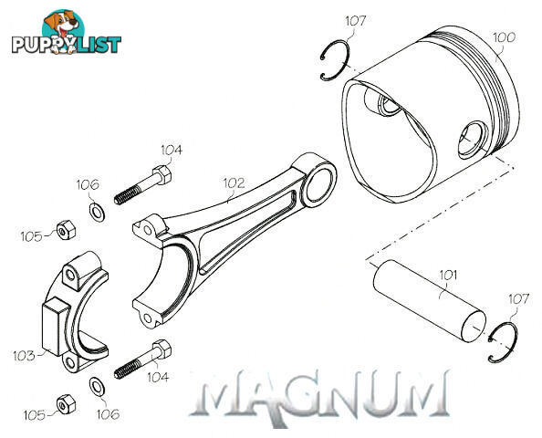 21203X (MAGNUM ENGINE PART) PISTON & CYLINDER XL21A