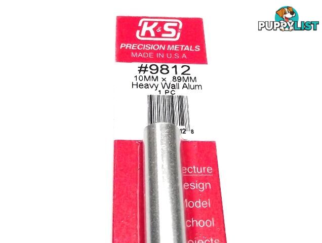 K&S METAL #9812 ALUMINIUM ROUND TUBE THIC WALL 10X300 - K &amp; S METALS