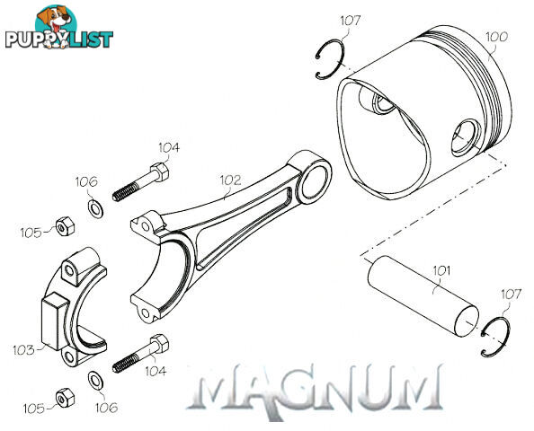 91213 (MAGNUM ENGINE PART) WRIST PIN ASSY. XL91/108