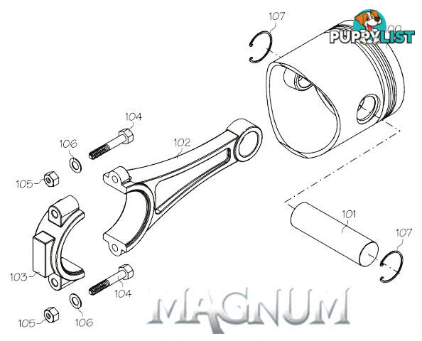 75203 (MAGNUM ENGINE PART) CYLINDER PISTON SET