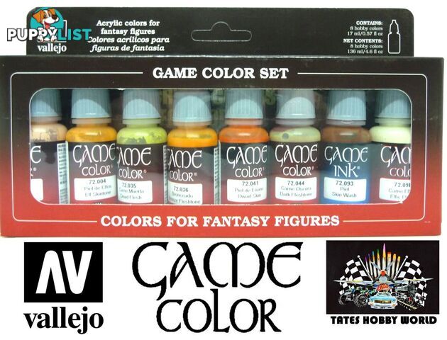 VALLEJO GAME 72295 8 Game Colour Skin Tones Set Acrylic Paint