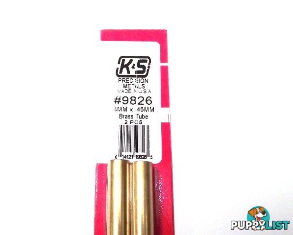 K&S METAL #9826 BRASS ROUND TUBE 8X300MM 2PCS - K &amp; S METALS