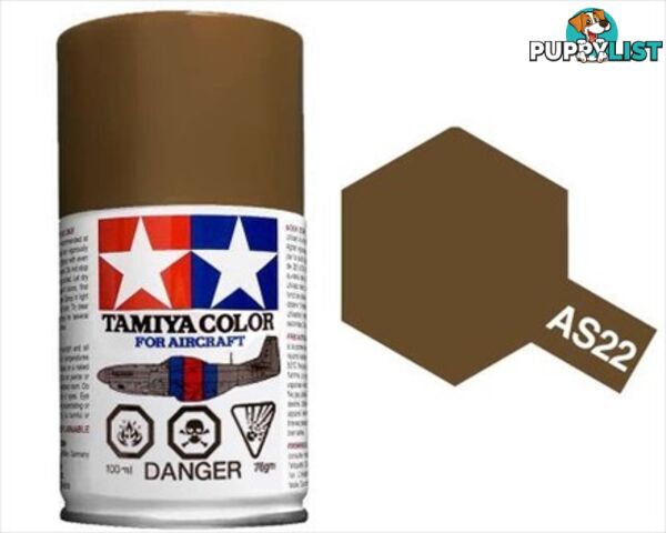 AS-22 TAMIYA  ACRYLIC SPRAY PAINT 100ml (Aircraft) DARK EARTH - TAMIYA PAINTS &amp; Accessories