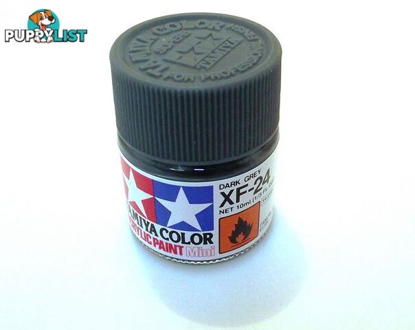 XF-24   TAMIYA ACRYLIC PAINT FLAT DARK GREY - TAMIYA PAINTS &amp; Accessories