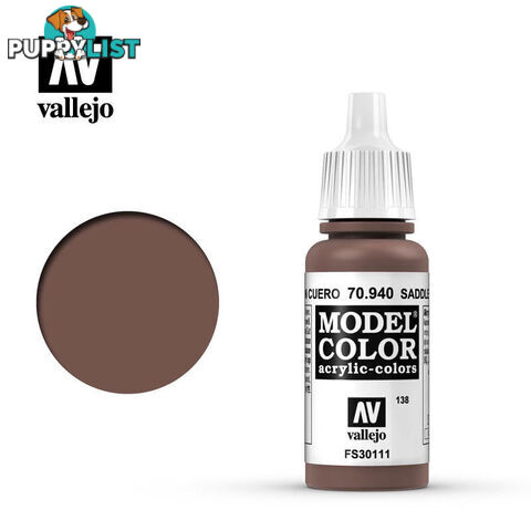 VALLEJO MODEL COLOR SADDLE BROWN 17ML AV70940 - VALLEJO