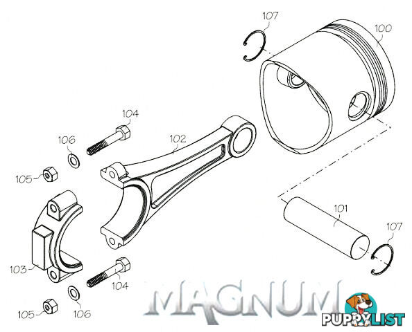 46837G (MAGNUM ENGINE PART) ROTOR GUIDE SCREW/GASKET 61RFS