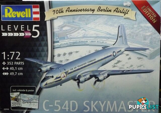 REVELL C-54D SKYMASTER 1:72 SCALE PLASTIC MODEL KIT