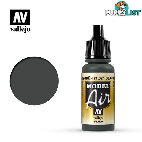 VALLEJO MODEL AIR ACRYLIC PAINT BLACK GREEN 71021 - VALLEJO