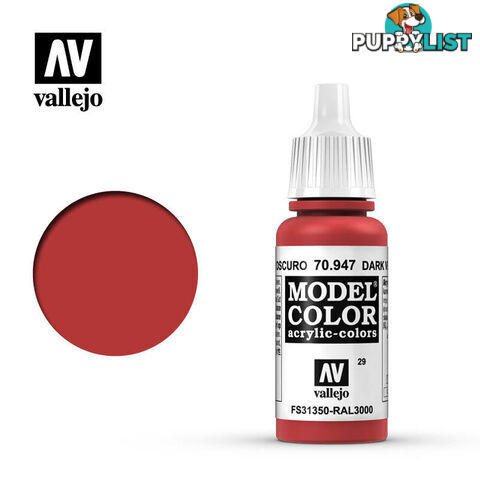 VALLEJO MODEL COLOR DARK VERMILLION AV70947 - VALLEJO