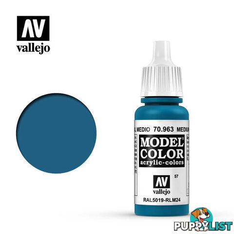 VALLEJO MODEL COLOR MEDIUM BLUE 17ML AV70963 - VALLEJO